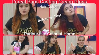 Loreal Paris Hair Colour  Parlour like Colour at Home  Review and Process  Hair Transformation [upl. by Aneled]