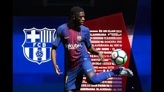 Dembele fails at balljuggling at Barcelona unveiling [upl. by Mart]