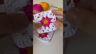 How to crochet a flower granny square for beginners 🌸  Step by Step easy crochet tutorial [upl. by Ahsikat197]