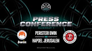 Peristeri bwin v Hapoel Bank Yahav Jerusalem  Press Conference  BCL 202324 [upl. by Elacsap]