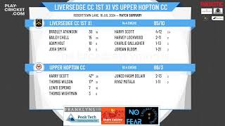 Liversedge CC 1st XI v Upper Hopton CC Upper Hopton CC T20 Phillip Akroyd Competition [upl. by Eonak]