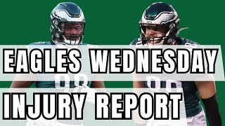 PHILADELPHIA EAGLES RELEASE WEDNESDAY INJURY REPORT Carter Dickerson Goedert Slay DNP [upl. by Aranat]