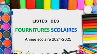 FOURNITURE SCOLAIRE 4EME 20242025 [upl. by Sirhc641]