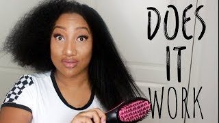 SIMPLY STRAIGHT STRAIGHTENING BRUSH ON NATURAL HAIR  IAMNETTAMONROE [upl. by Nap856]