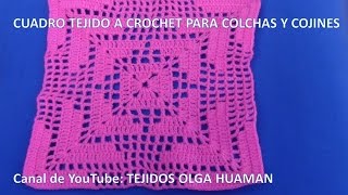 Cuadro fácil de tejer a crochet para colchas  cubrecamas y cojines paso a paso [upl. by Rochella]