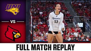 UNI vs Louisville Full Match Replay  2024 ACC Volleyball [upl. by Esiom]