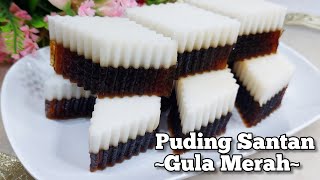 AgarAgar Santan Gula Merah tanpa Telur sangat sedap👌  Eggless Brown Sugar Jelly  Pudding Recipe [upl. by Kristen]