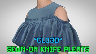 CLO3D  Sewnon Knife Pleats [upl. by Anirdnaxela]