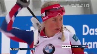 Damen Verfolgung 10 km Biathlon WM Oslo 2016 [upl. by Elleyoj]