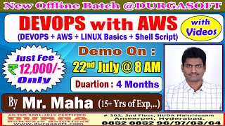 DEVOPS with AWS Offline Training  DURGASOFT [upl. by Ahsoyem508]