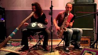 Cool Didgeridoo Saxophone and Hang Drum Performance by Kombu Project Flying Carpets [upl. by Kcirdehs]