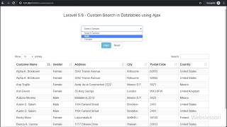 Laravel 58  Custom Search in Datatables using Ajax [upl. by Menendez]