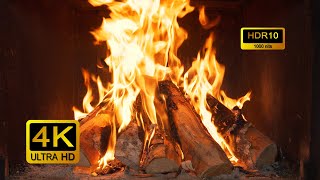 Real Fireplace Ambience Realtime Fireplace with Burning Logs and Crackling Fire Sounds 4K HDR [upl. by Kifar584]