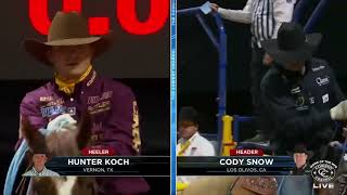 Four 41s Share Victory in Team Roping Round 4 of 2024 NFR [upl. by Elocal]