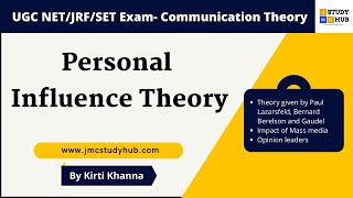 Personal Influence Theory  Communication Modals and Theories  by Kirti Khanna [upl. by Gellman]