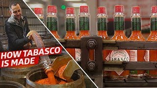 How the Tabasco Factory Makes 700000 Bottles of Hot Sauce Per Day — Dan Does [upl. by Elgna]