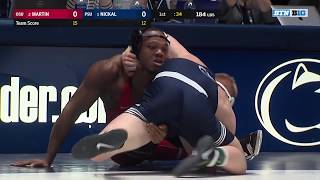 184 LBS 1 Bo Nickal Penn State vs 2 Myles Martin Ohio State  Big Ten Wrestling [upl. by Esirrehc]