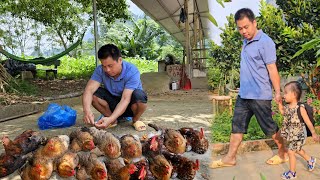 Bringing chickens to the market to sell  Little Minh Chaus second day of kindergarten [upl. by Eelyah]