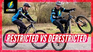 Derestricted Vs Restricted E Bike Comparison  Road Downhill Run amp Trail Loop [upl. by Inoj]