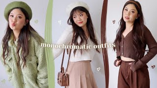 CUTE MONOCHROMATIC OUTFITS 🏹 glassons haul try on haul ♡ [upl. by Eniarral]