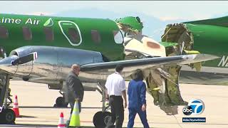 2 planes collide midair near Denver no one injured  ABC7 [upl. by Anaid]