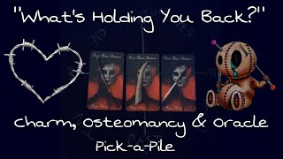 🔮🖤Whats Holding You Back🖤🔮 Osteomancy Charm amp Oracle PickaPile Reading [upl. by Bouton]