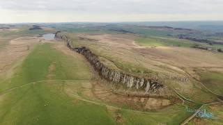 Drone Footage of Steel Rigg amp Crag Lough Hadrians Wall Northumberland [upl. by Jenette]