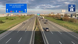 Przedświąteczny ruch na autostradzie A2 [upl. by Vanny369]