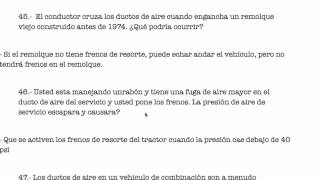 Cdl Vehículos De Combinación Cdl Examen En Español Cdl Preguntas amp Respuestas [upl. by Ddej436]