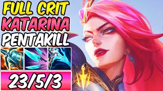 PENTAKILL FULL CRIT KATARINA IS BROKEN LETHAL TEMPO S GAMEPLAY  League of Legends [upl. by Trebma]