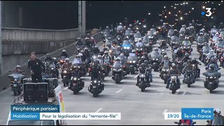 Plus de 10000 motards pour la légalisation de la circulation inter files [upl. by Edualcnaej]