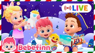 🔴 LIVE ❄️ Happy Holidays with Bebefinn  2024 New Songs  Nursery Rhymes for Kids [upl. by Ahsiam]