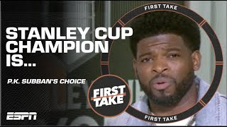 PK Subban reveals his 2023 Stanley Cup champion 😬  First Take [upl. by Asilram556]