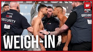 Amir Khan vs Kell Brook Weighin Both fighters make weight before final face off [upl. by Ydnab]