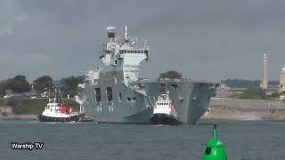 PHM ATLÂNTICO A140 EX HMS OCEAN LEAVES DEVONPORT FOR HER NEW HOME IN BRAZIL  1st August 2018 [upl. by Dalila110]