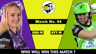 HBH vs SYT  04th Match  WBBL 2024  Hobart hurricane vs Sydney Thunder Match Prediction [upl. by Eda]