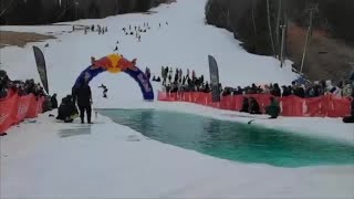 Pond skimming event at Holiday Valley in Ellicottville [upl. by Amsirac]