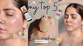 My Top 5 Face Washes For Summer✨ most favourites❤️❤️ [upl. by Hayyikaz]