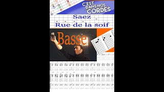 Saez Rue de la soif tuto partition basse Tabs [upl. by Eseilanna142]