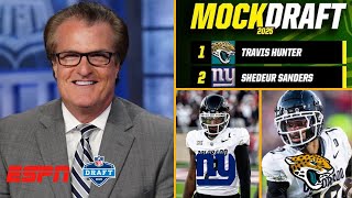 ESPN quotBreaking Downquot 2025 NFL Mock Draft Jaguars draft Travis Hunter Giants draft Shedeur Sanders [upl. by Lenoil]