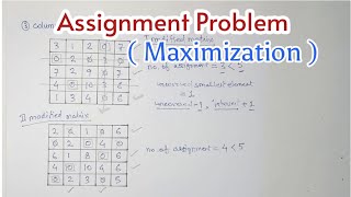 Maximization Assignment Problem in Hindi Lecture34 [upl. by Gemoets698]