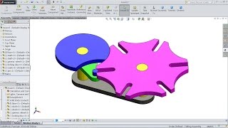 SolidWorks tutorial Geneva mechanism motion Study [upl. by Eolhc]