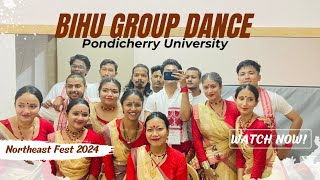 Bihu Dance  Madhoi Maloti song  Pondicherry University Northeast Fest 2024 [upl. by Assilak]