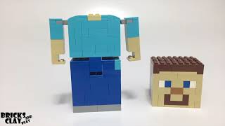 LEGO Minecraft Steve Bricks and Clay Play [upl. by Willing487]