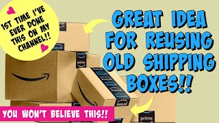 CARDBOARD BOX UPCYCLEclever way to reuse AMAZON BOXES etc Storage DIY [upl. by Akere]