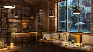 Rainy Cafe with Cozy Jazz  Relaxing Elegant Instrumental Jazz for Work Study Focus and Chill [upl. by Acinnod550]