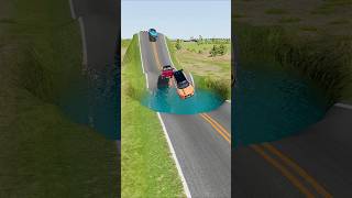 Cars vs Big Water Pit  BeamNGDrive [upl. by Apostles]