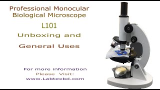 Professional Monocular Biological Microscope L101 Unboxing and General Uses [upl. by Ynney]