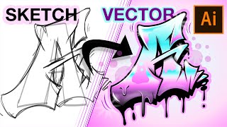 How to Draw Graffiti in Adobe illustrator l EASY FOR BEGINNERS [upl. by Esinereb]