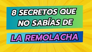 8 PODEROSOS SECRETOS DE LA REMOLACHA PARA LA SALUD remolacha saludables nutrición [upl. by Yahiya451]